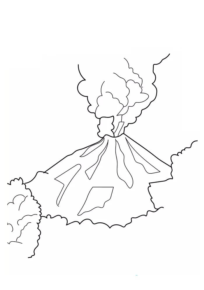 Active Volcano Coloring Page