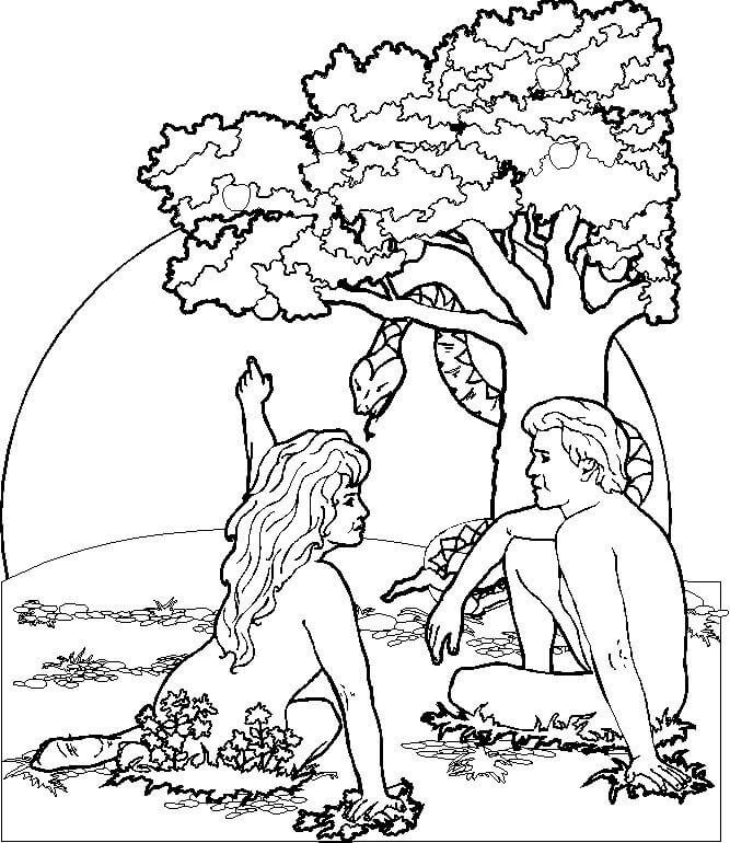 Adam And Eve 1 Coloring Page