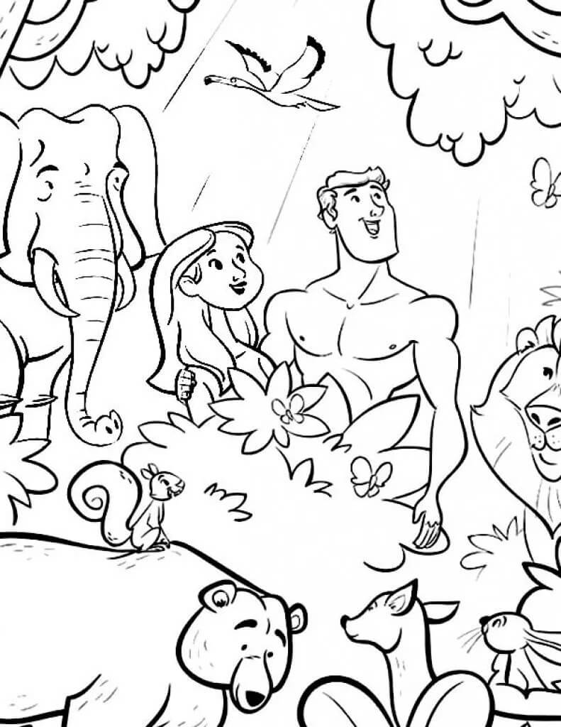 Adam And Eve 2 Coloring Page