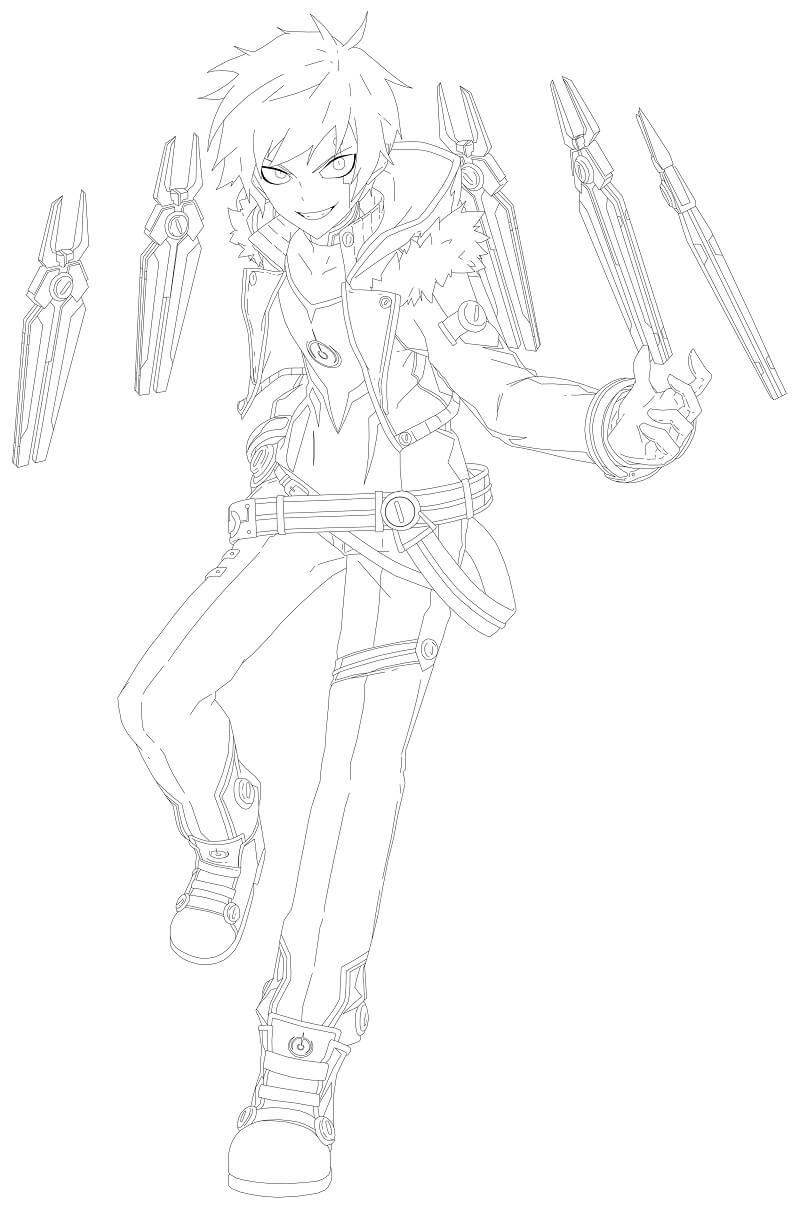 Add Elsword Coloring Page