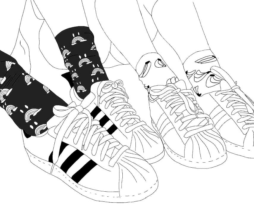 Cool Addidas Fashion Footwear Coloring Page