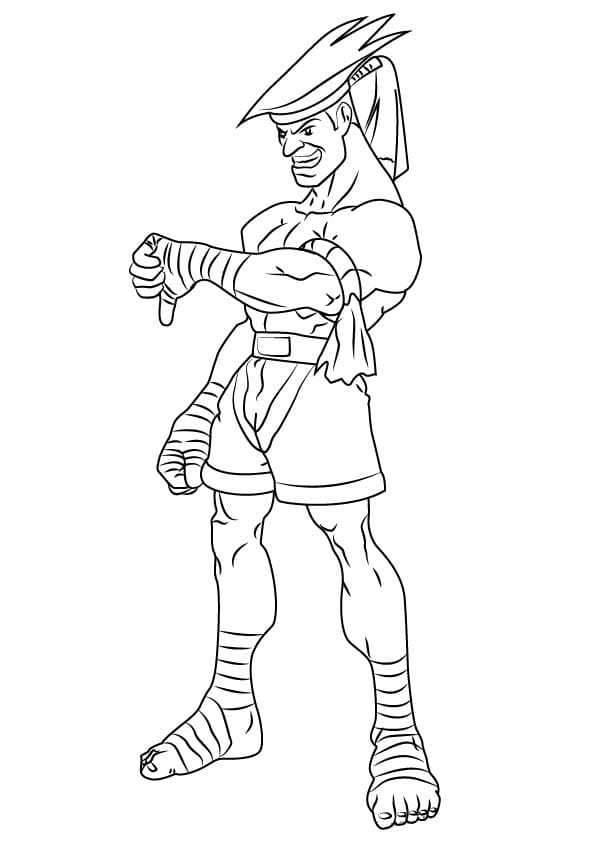 Adon from Street Fighter Coloring Page