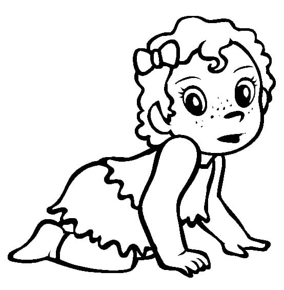 Adorable Baby Girl Coloring Page