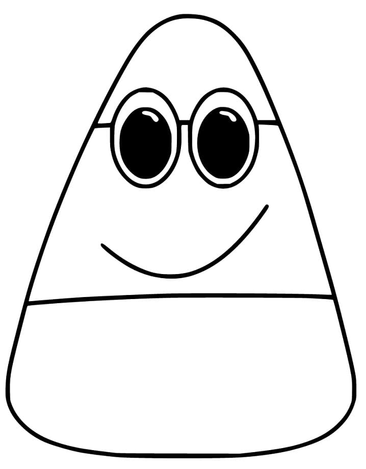 Adorable Candy Corn Coloring Page