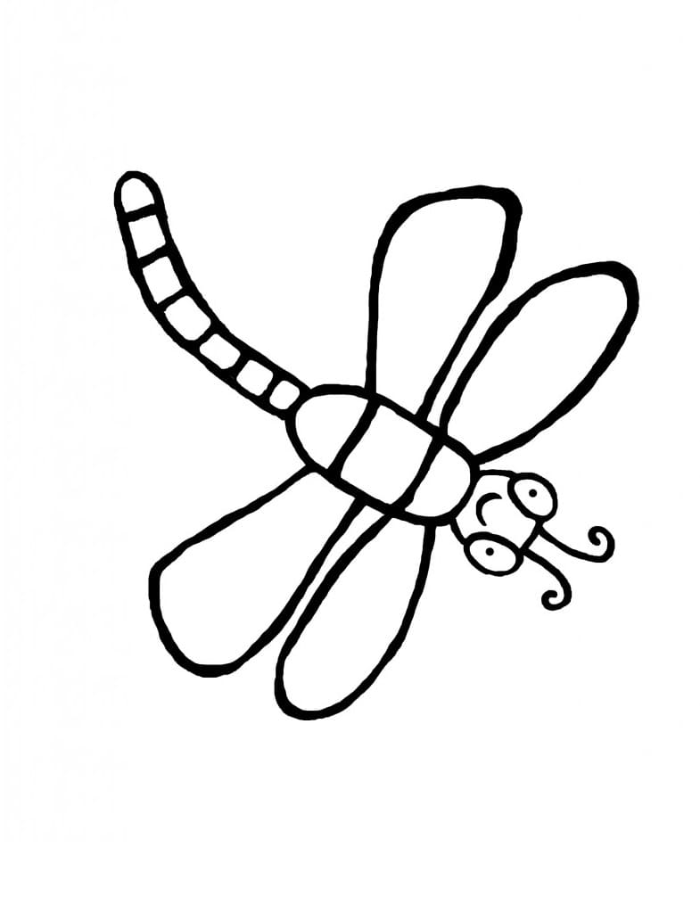 Adorable Dragonfly Coloring Page