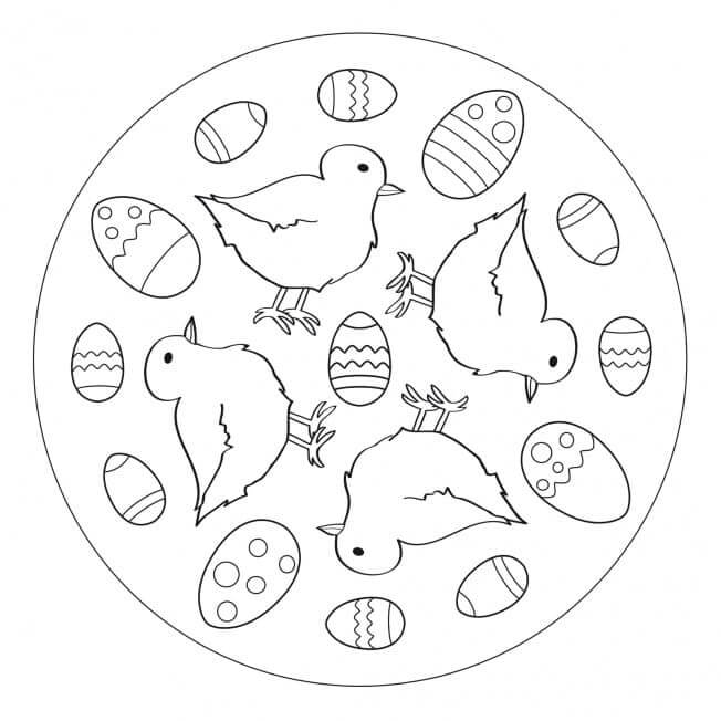 Adorable Easter Mandala Coloring Page