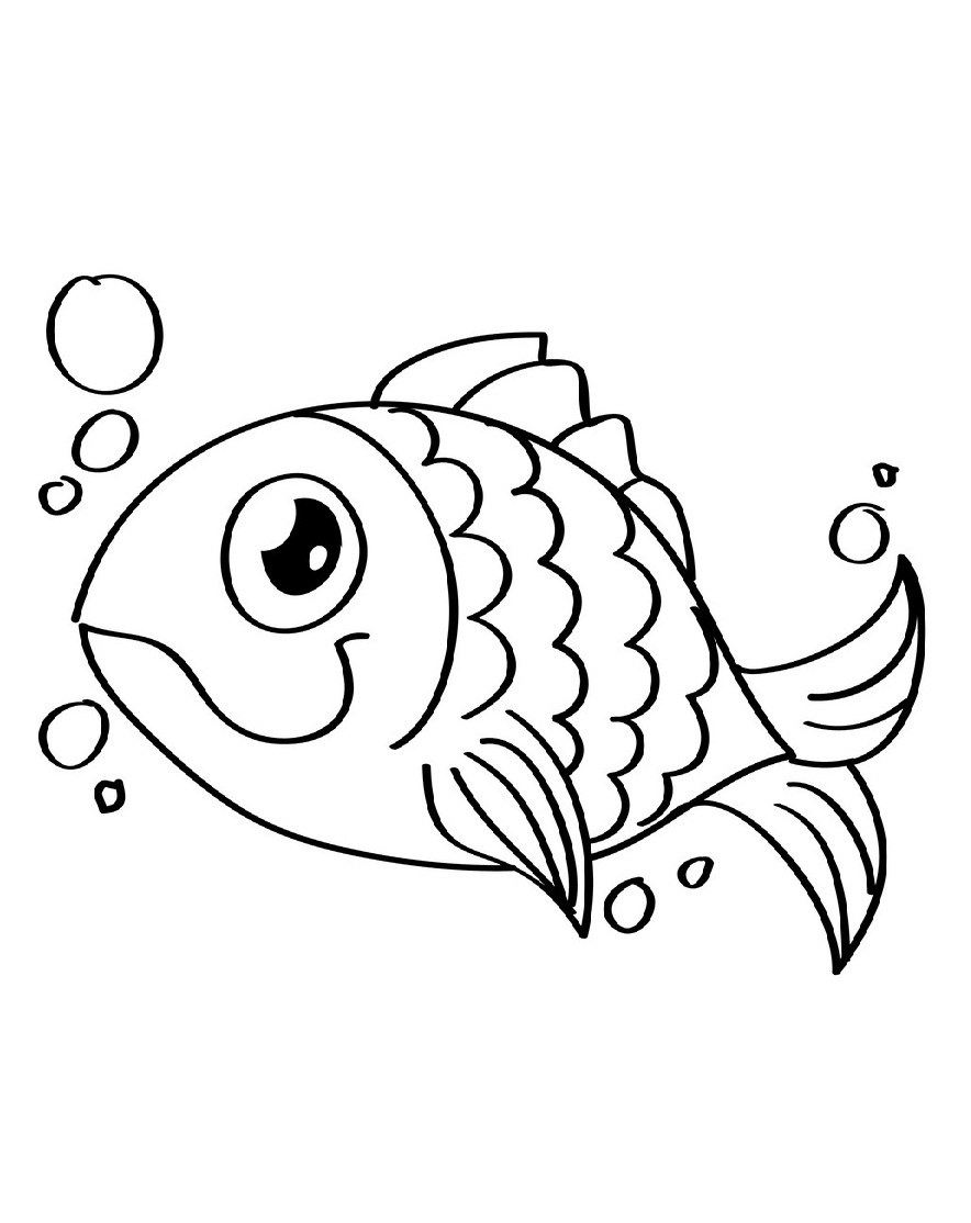 Adorable Fish Coloring Page