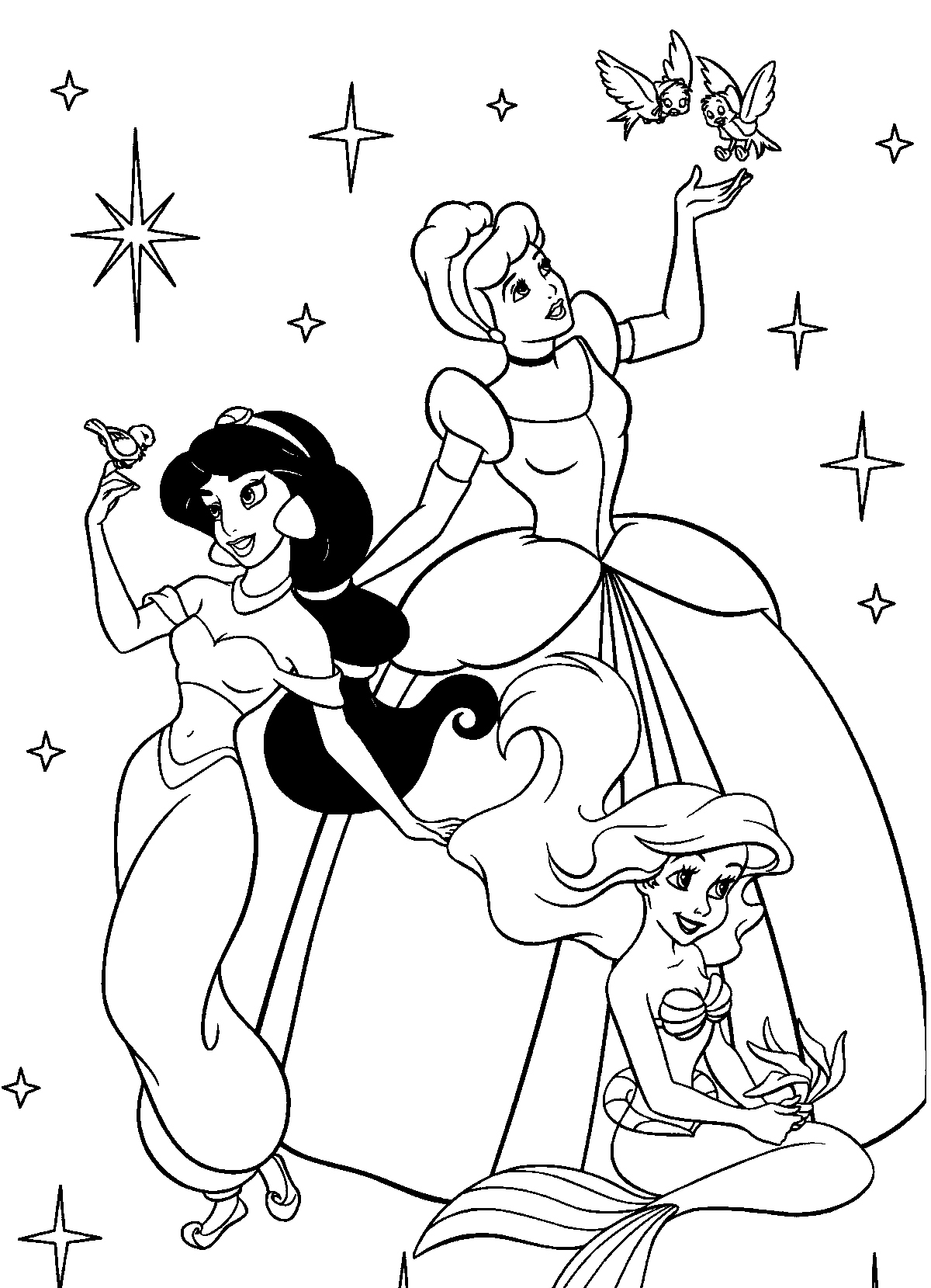 Adorable For Girls Disney Princessdd4c Coloring Page