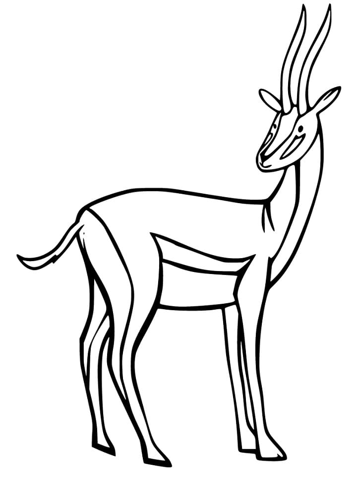 Adorable Gazelle Coloring Page