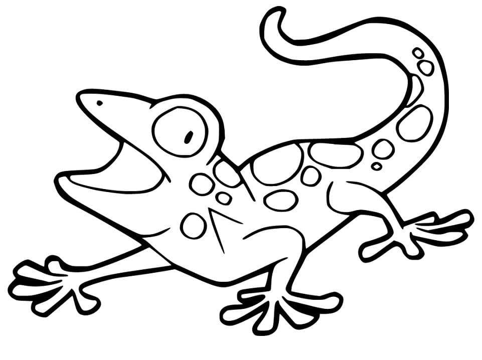 Adorable Gecko Coloring Page