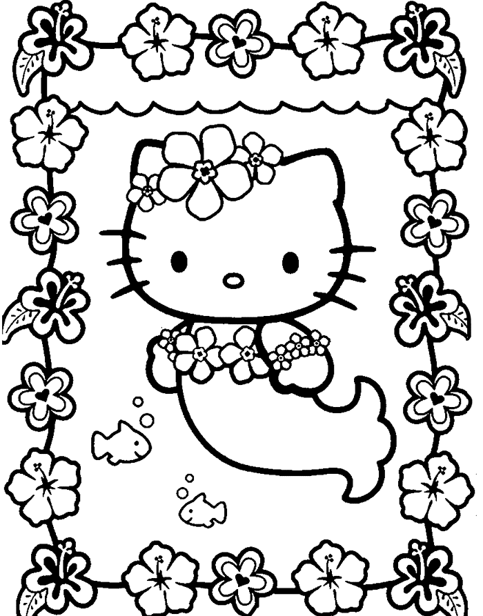Adorable Hello Kitty S As A Mermaid Coloring Page