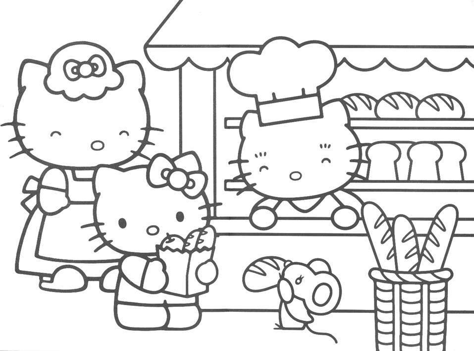 Adorable Hello Kitty S Kids Coloring Page