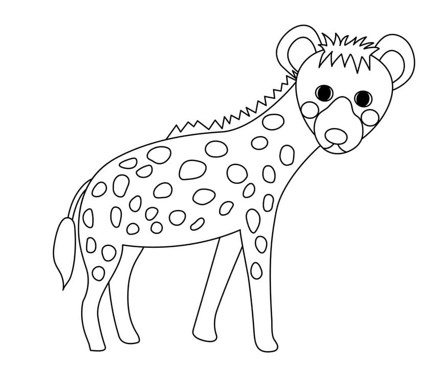 Adorable Hyena Coloring Page