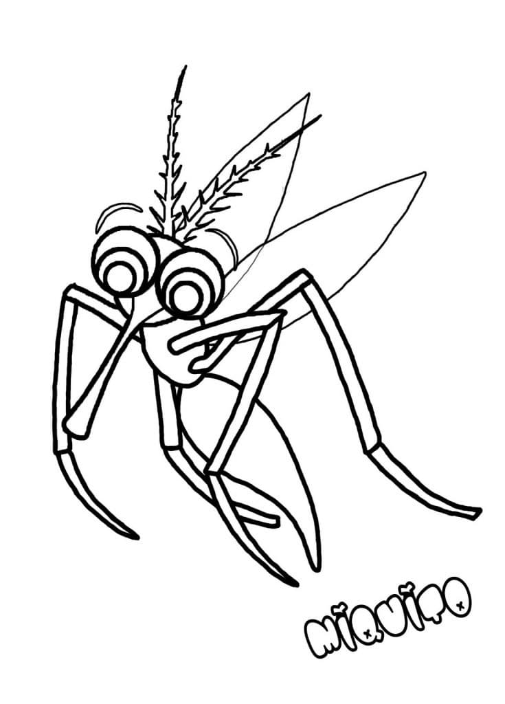Adorable Mosquito Coloring Page