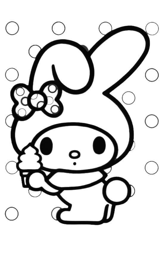 Adorable My Melody Coloring Page