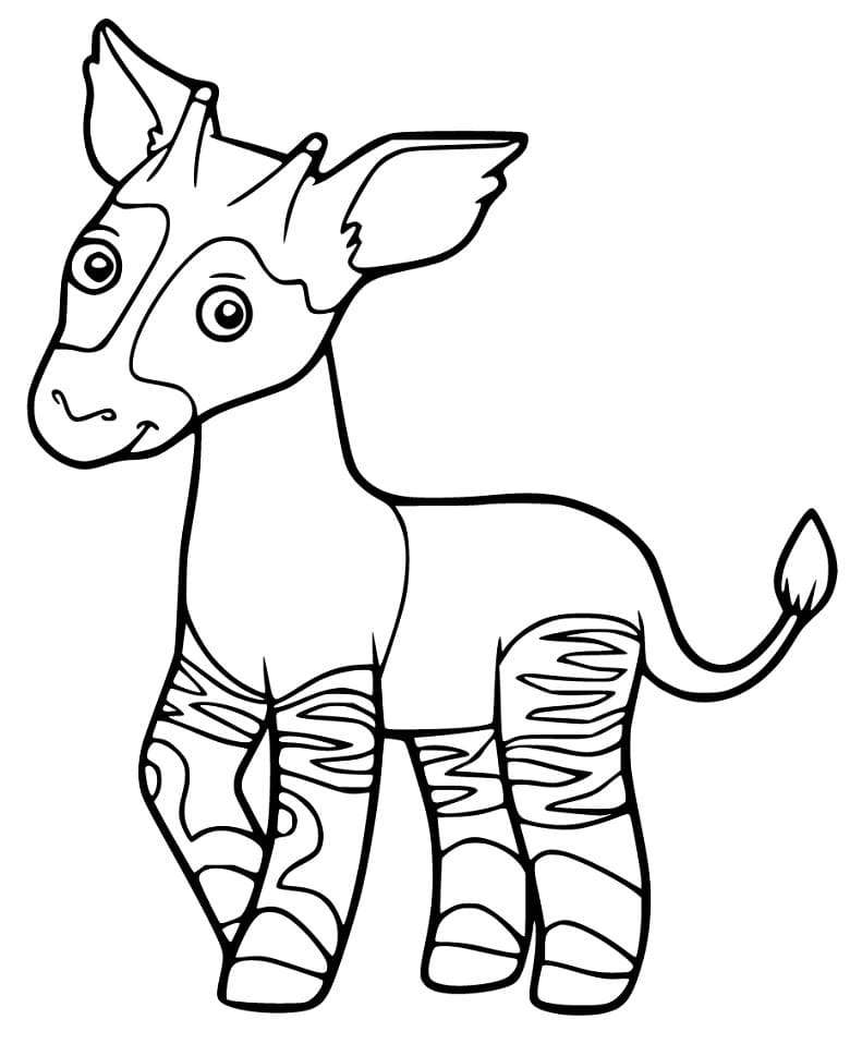 Adorable Okapi Coloring Page