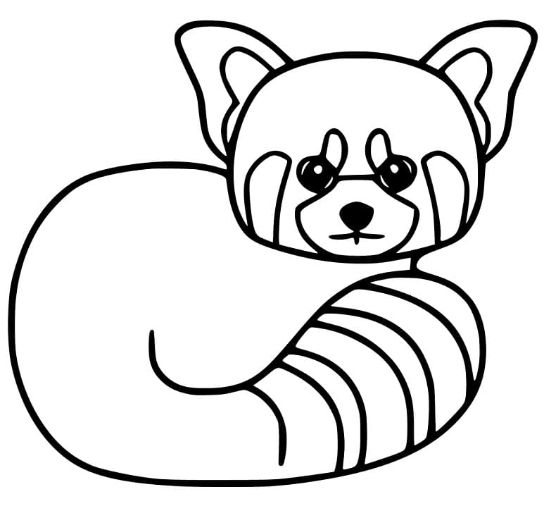 Adorable Red Panda Coloring Page