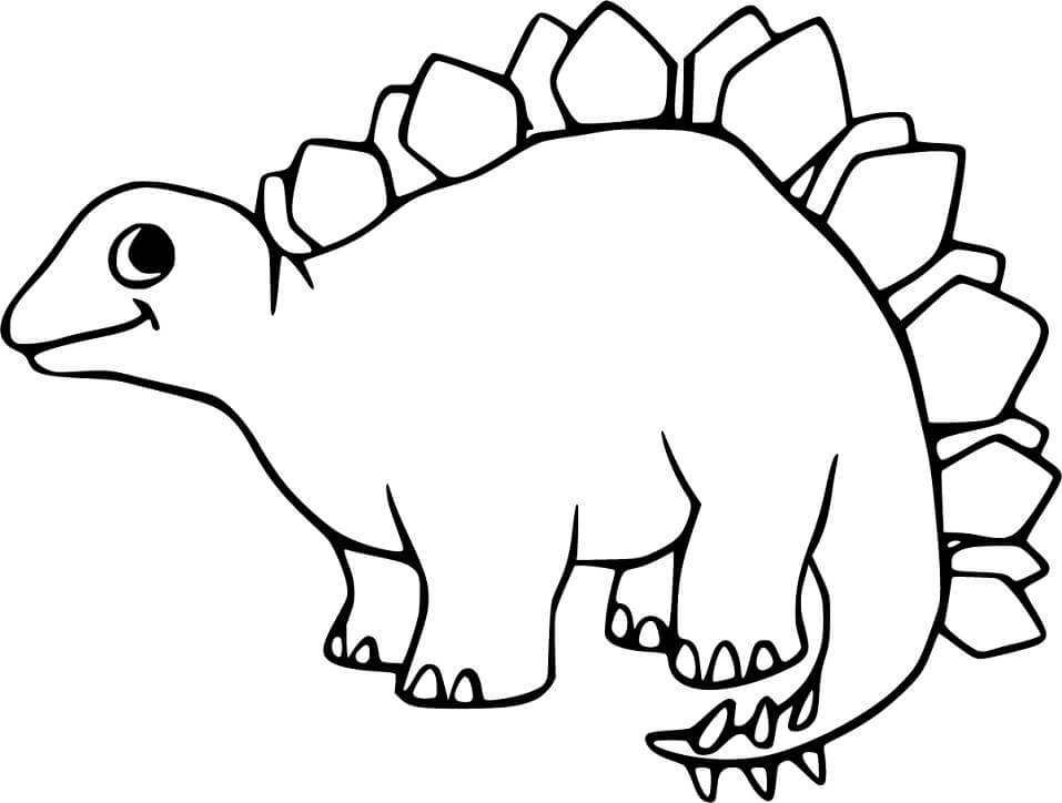 Adorable Stegosaurus Coloring Page