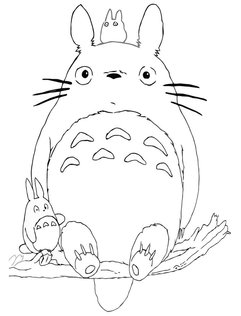 Adorable Totoro 1 Coloring Page