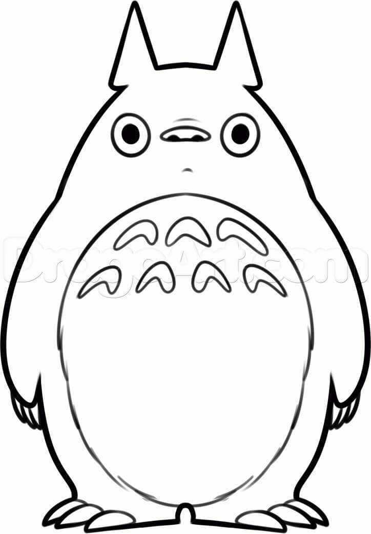 Adorable Totoro 2 Coloring Page