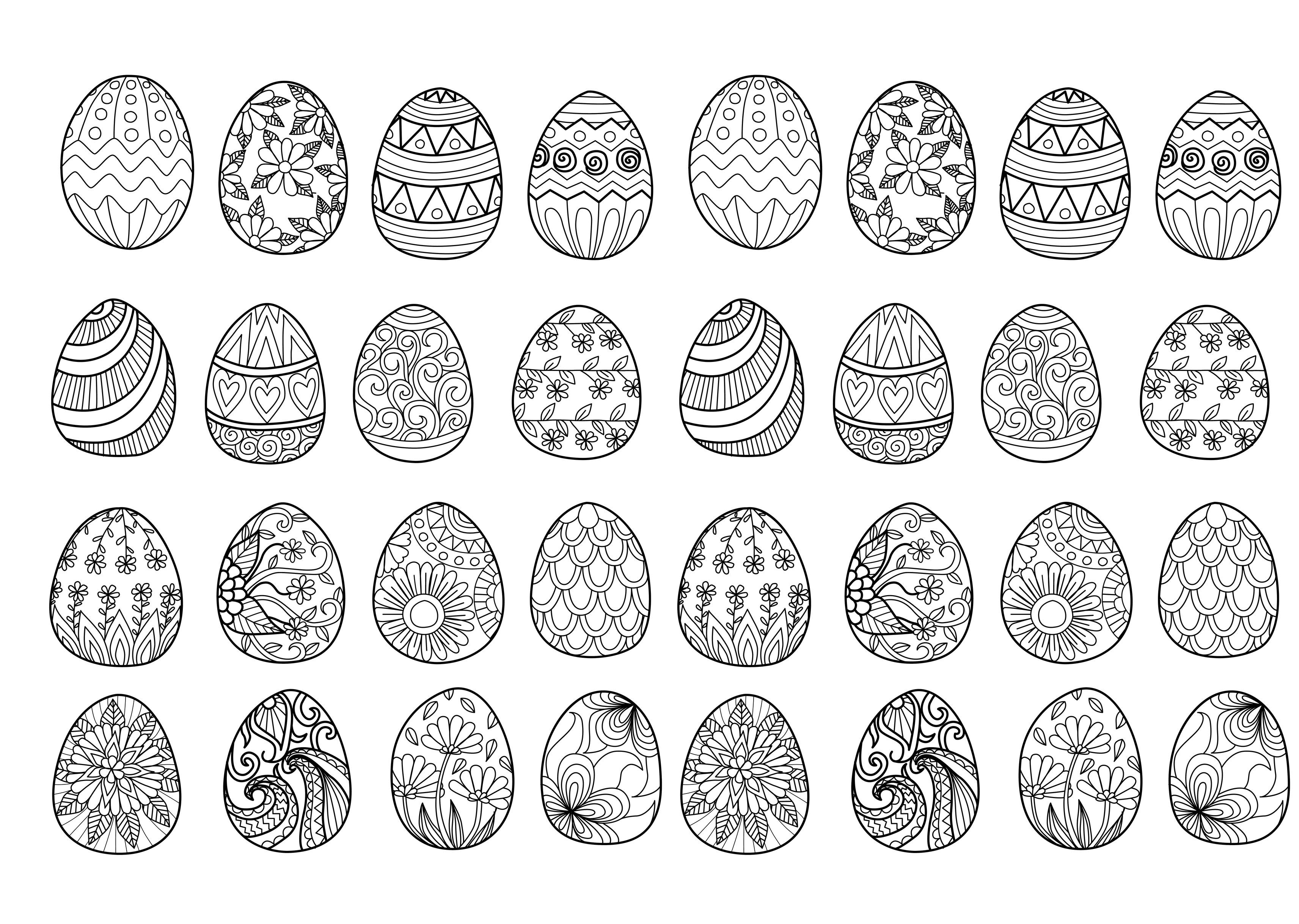 Adult Easter Eggs Complex By Bimdeedee Coloring Page