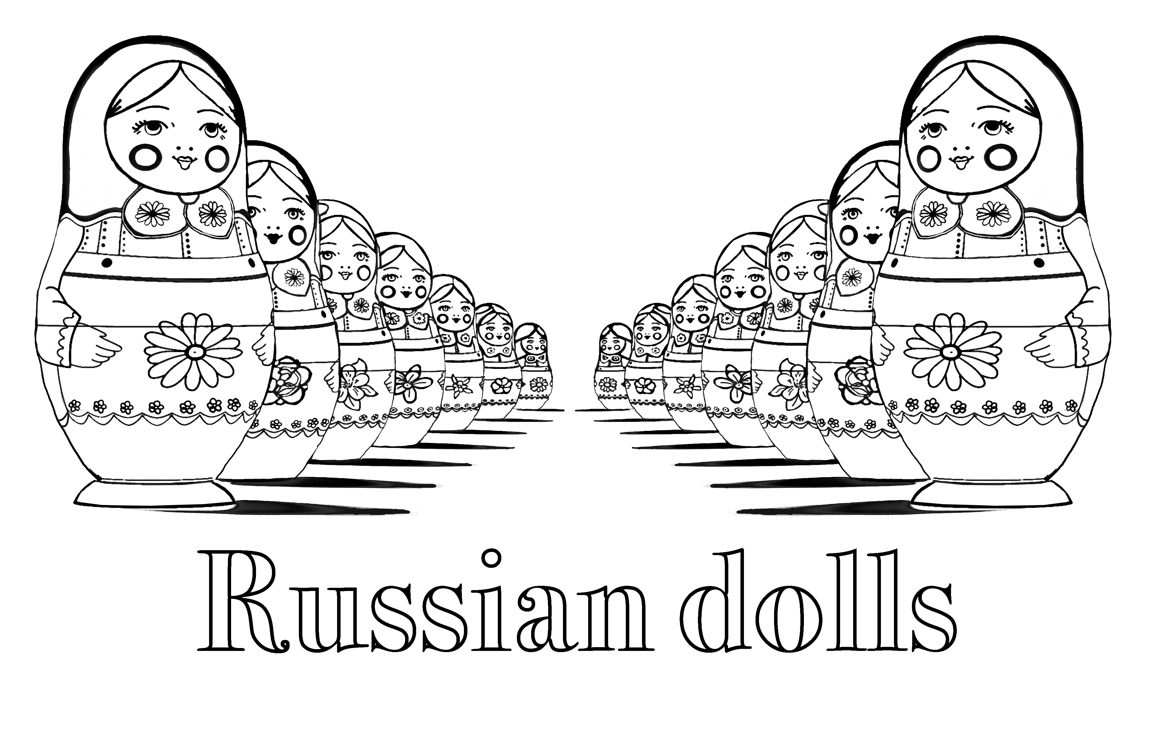 Adult Russian Dolls Perspective Double With Text
