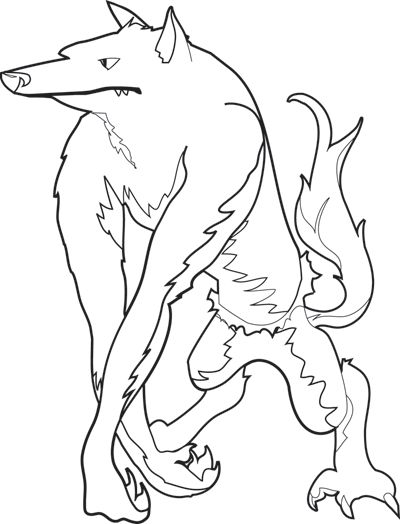 Adult Werewolf To Print Coloring Page