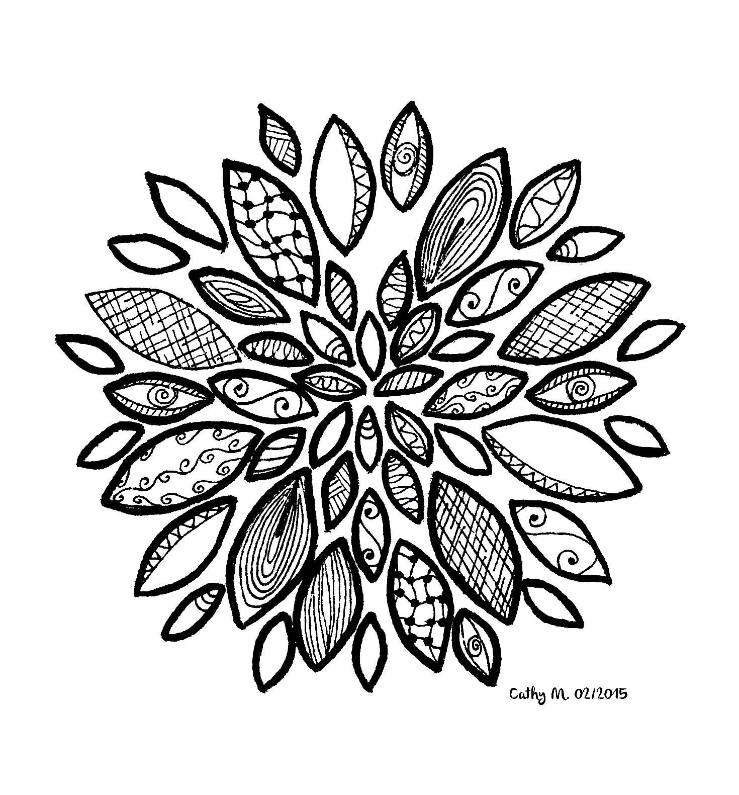Adult Zentangle By Cathym 20 Coloring Pages   Coloring Cool