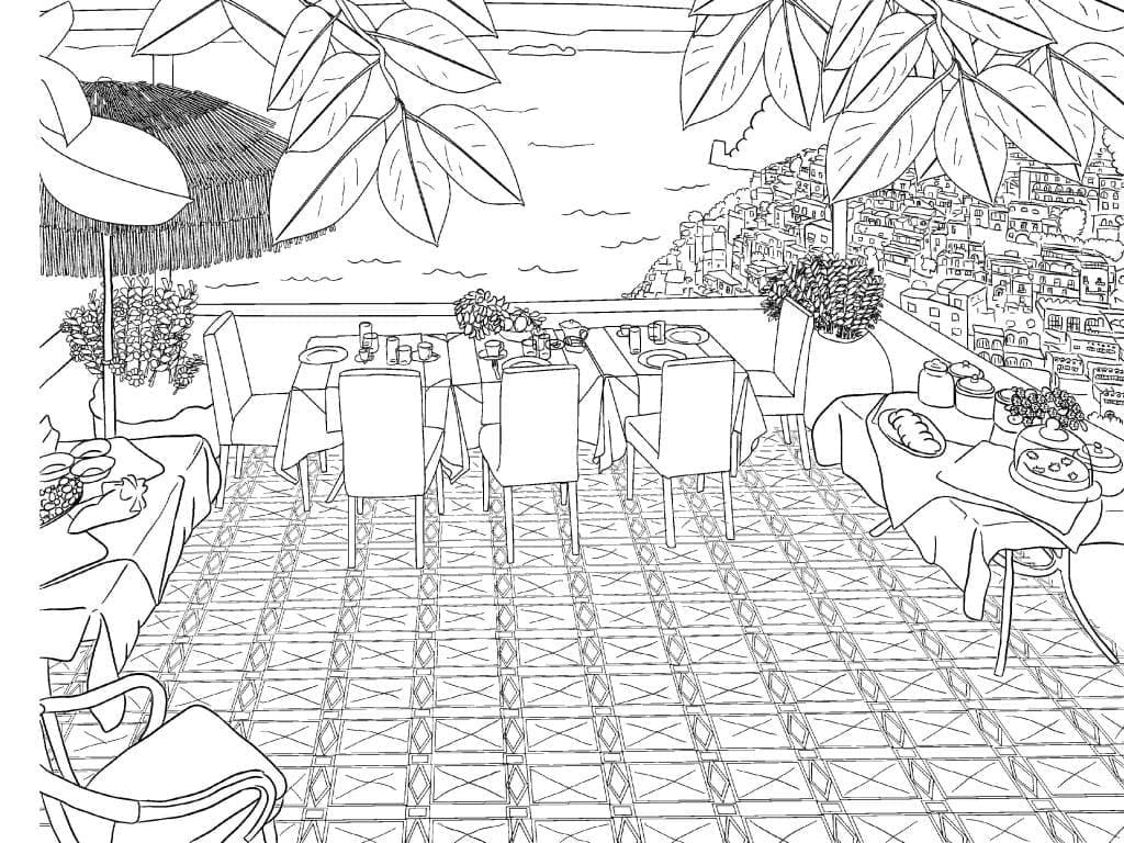 Aestheic Landscape Coloring Page