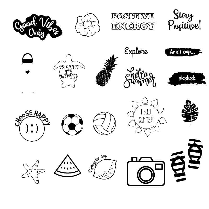 Aestheics Stickers Coloring Page