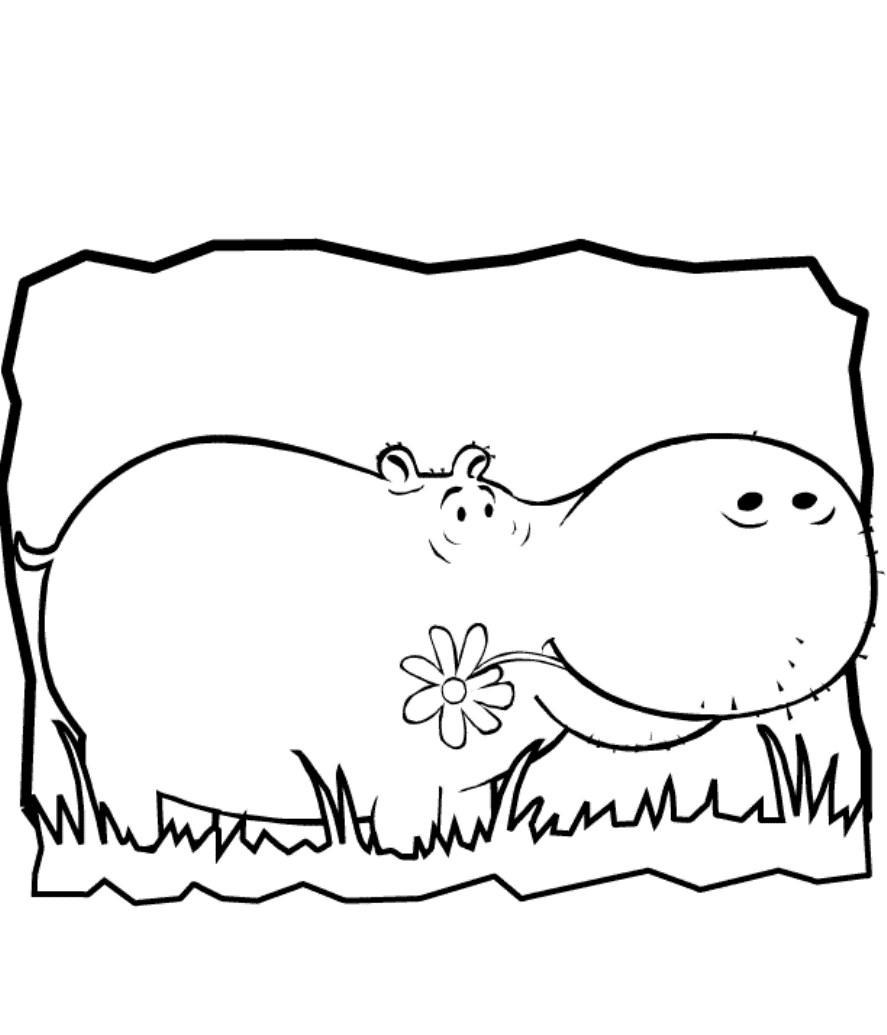 African Animal S Hippo Freee7e2 Coloring Page