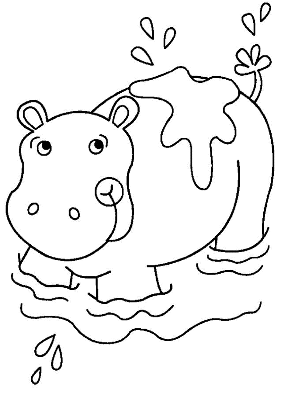 African Animal S Hippo7e4e Coloring Page