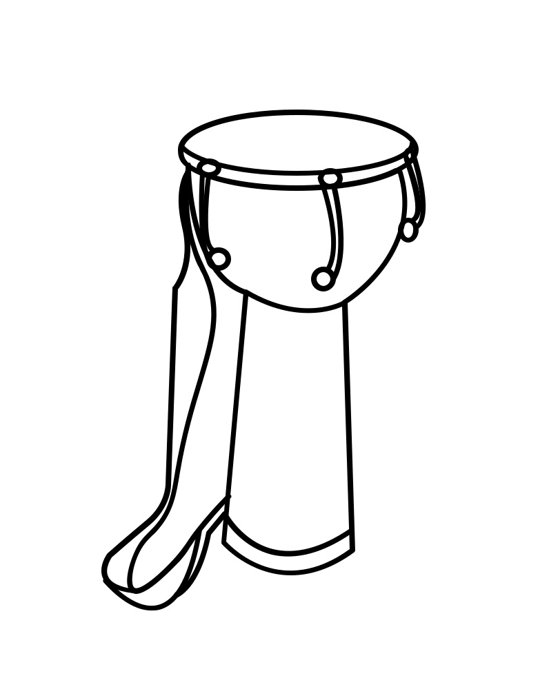 African Drum Djembe Coloring Page