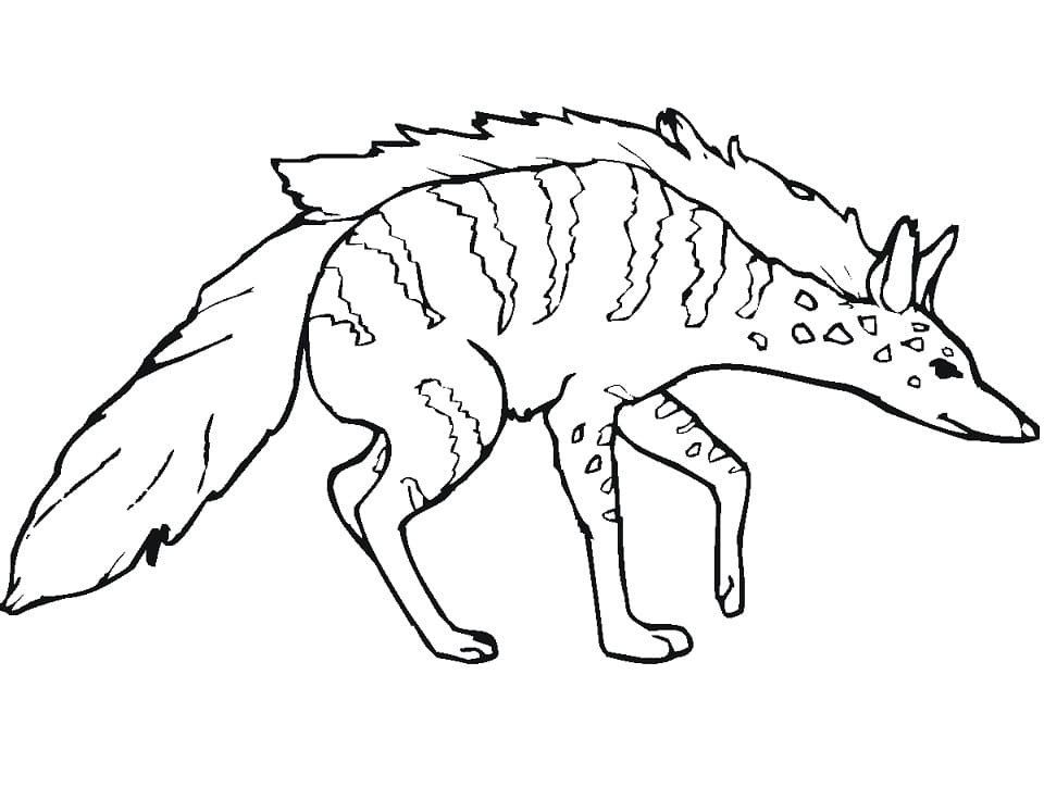 African Striped Hyena Coloring Page