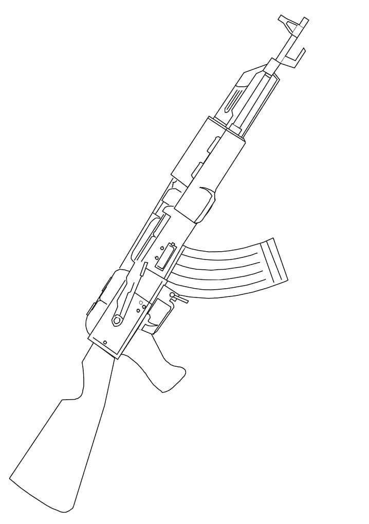 AK-47 Assault Rifle Coloring Page