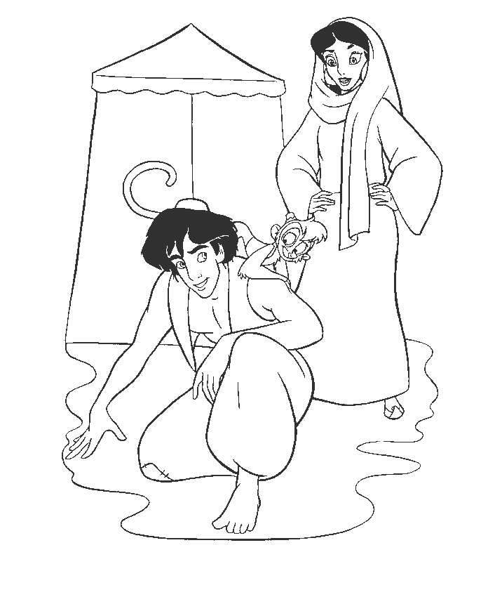 Aladdin And Jasmine Undercover Disney Coloring Pages7b16 Coloring Page