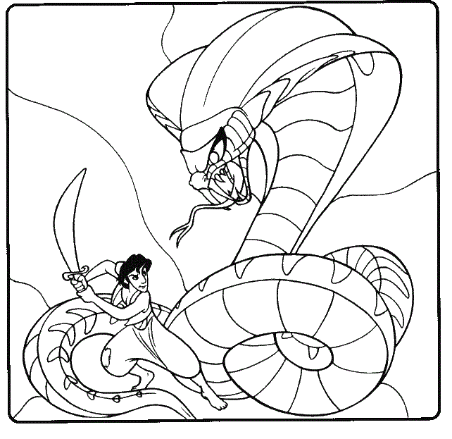 Aladdin Attack Snake Disney Coloring Pagesebc0 Coloring Page
