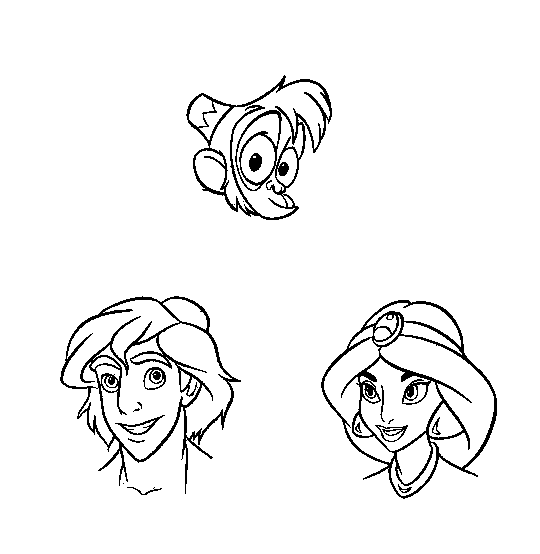 Aladdin Characters Head Disney Coloring Pagesdc9c Coloring Page