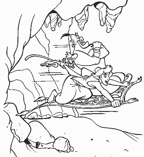 Aladdin Flying Fast Disney Coloring Pagesd2b3 Coloring Page