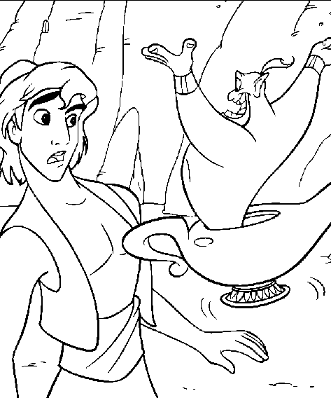 Aladdin Found Magic Lamp Disney Coloring Pages7d39 Coloring Page