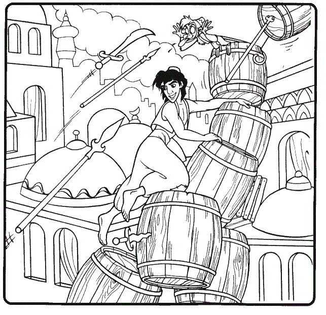 Aladdin Got Attacked Disney Coloring Pagese0e6 Coloring Page