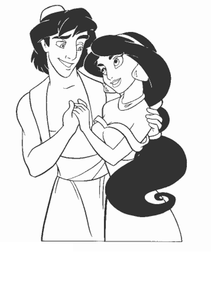Aladdin Looking At Jasmine Disney