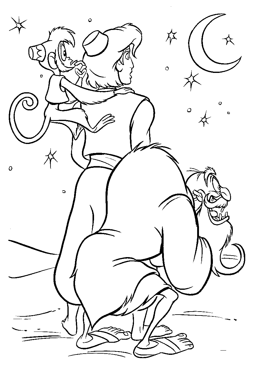 Aladdin Looking At The Stars Disney Coloring Pages7f69 Coloring Page