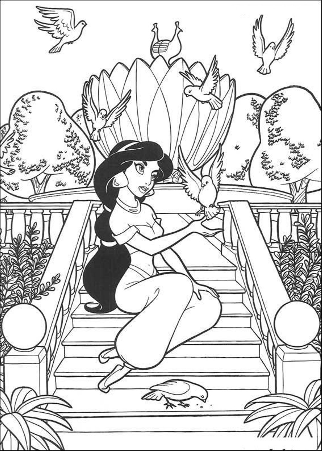 Aladdin S Beautiful Jasminea347 Coloring Page