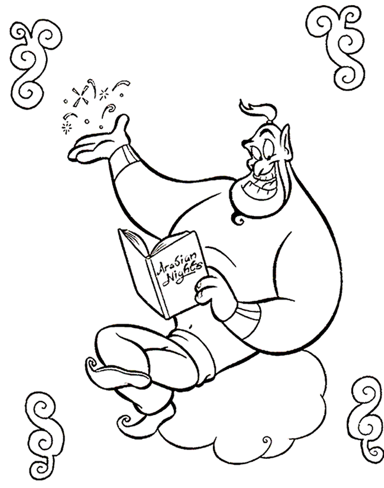 Aladdin S Cartoon Genie5f17 Coloring Page