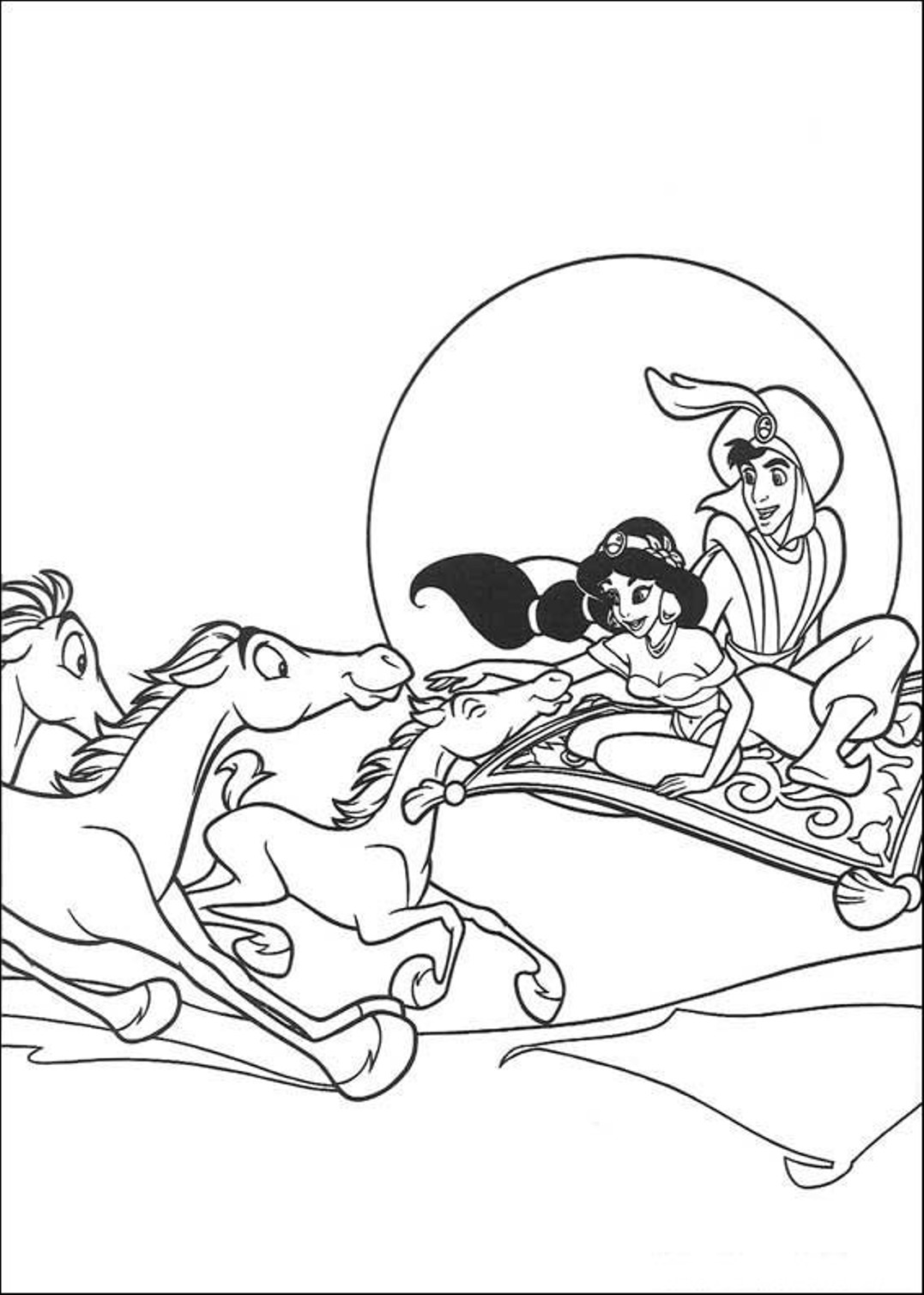 Aladdin S Flying With Horses0ea4 Coloring Page