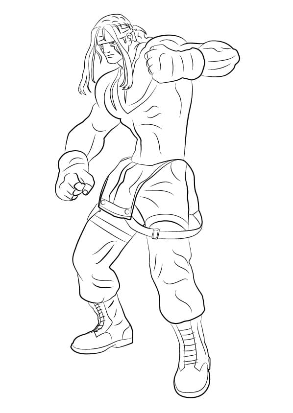 Alex from Street Fighter Coloring Page