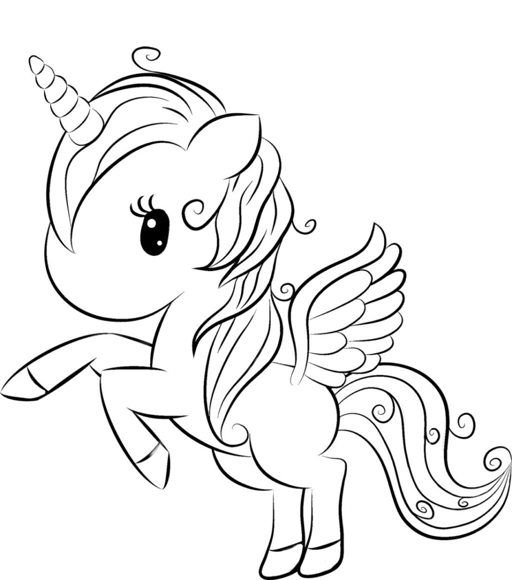 Alicorn Kawaii For Girls Coloring Page