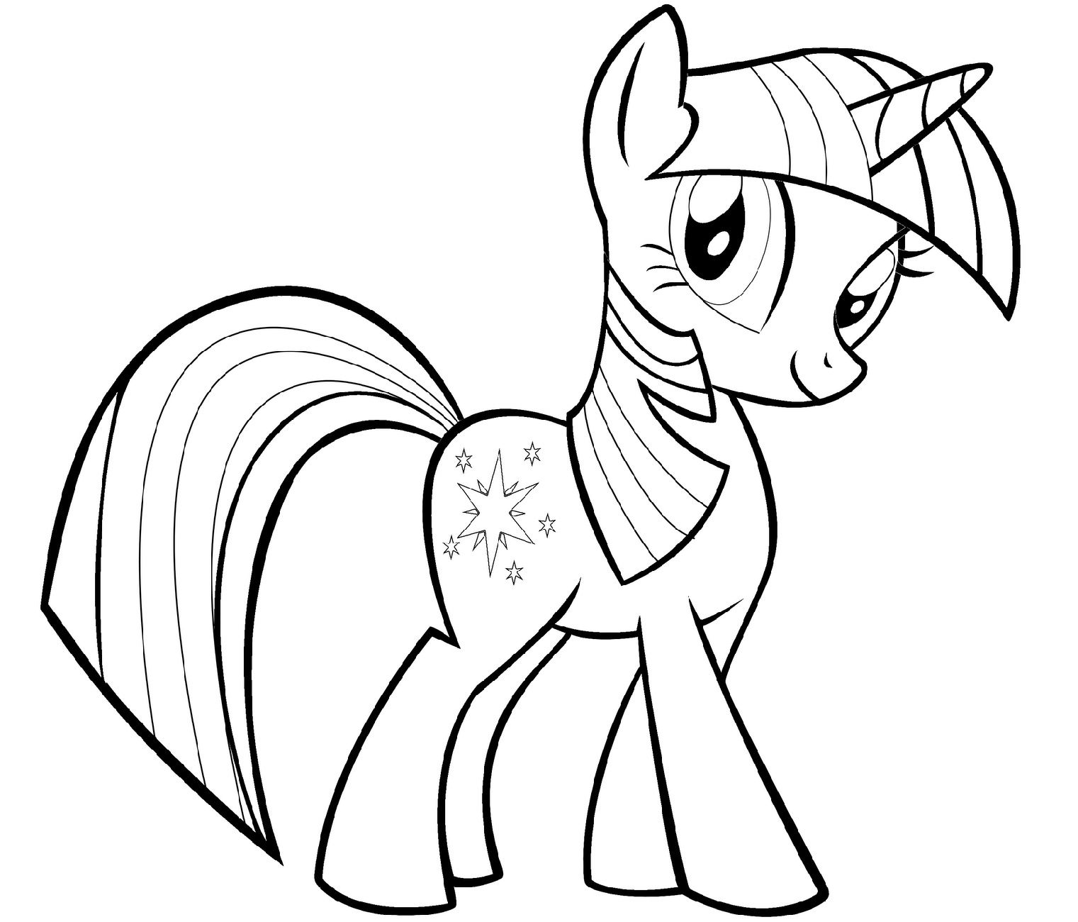 Alicorn Rainbow For Girl Unicorn Coloring Page