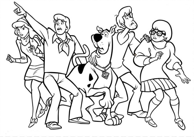 All Being Careful Scooby Doo Coloring Page